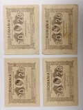 Patru Bancnote 20 LEI 1945 - Regele Mihai I