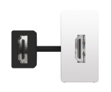 Conector HDMI tip A preconectat 1M Gewiss System Pura alb lucios GWC20692
