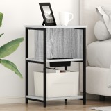 vidaXL Dulap de noapte 2 pcs sonoma gri 38 x 31 x 61 cm Lemn compozit