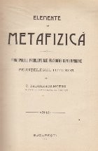 Elemente de Metafizica (Radulescu-Motru, Editie 1912) foto