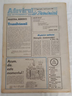 ADEVĂRUL DE DUMINICĂ (28 ianuarie 1990) Anul I nr. 4 foto