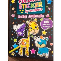 Colour and sticker by numbers. Baby animals (Coloreaza si lipeste dupa numere. - carte de colorat in limba engleza)