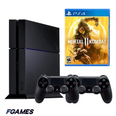 Consola Sony Playstation 4 Ps4 500gb + Doua Controllere + Mortal Kombat 11 PlayStation 4, Second-Hand