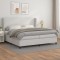 vidaXL Pat box spring cu saltea, alb, 200x200 cm, piele ecologică 3128932
