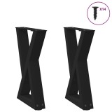 Cumpara ieftin Picioare pentru măsuță de cafea, 2 buc., negru, 38x(42-43,3) cm, oțel