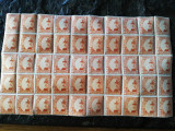 Bloc 50 timbre val. de 2 lei Tighina,nestampilat, emisiunea Manastiri si cetati