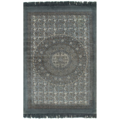 Covor Kilim, gri, 120 x 180 cm, bumbac, cu model GartenMobel Dekor foto