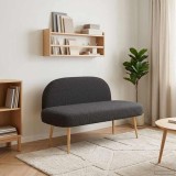 vidaXL Bancă tapițată cu spătar Negru 110 x 60 x 76 cm Boucl&eacute; 42040774