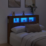 Cumpara ieftin Tăblie de pat cu LED, stejar artizanal, 140x18,5x103,5 cm, lemn