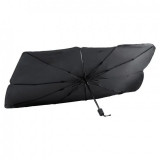 Parasolar pliabil tip umbrela pentru parbriz, 135 x 79 cm, Negru, RoGroup