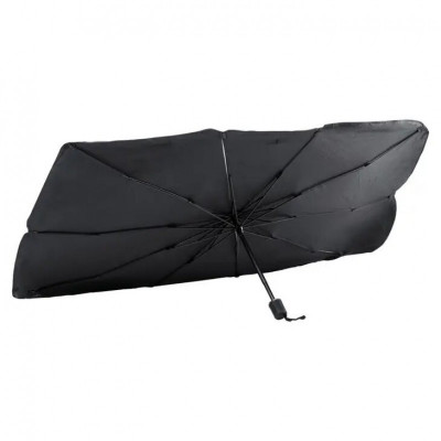 Parasolar pliabil tip umbrela pentru parbriz, 135 x 79 cm, Negru foto