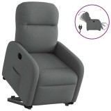 vidaXL Fotoliu electric rabatabil cu ridicare, gri &icirc;nchis, textil