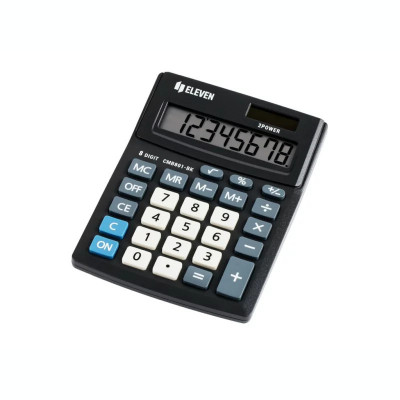 Calculator de birou 8 digiți 137 x 102 x 31 mm Eleven CMB801-BK foto