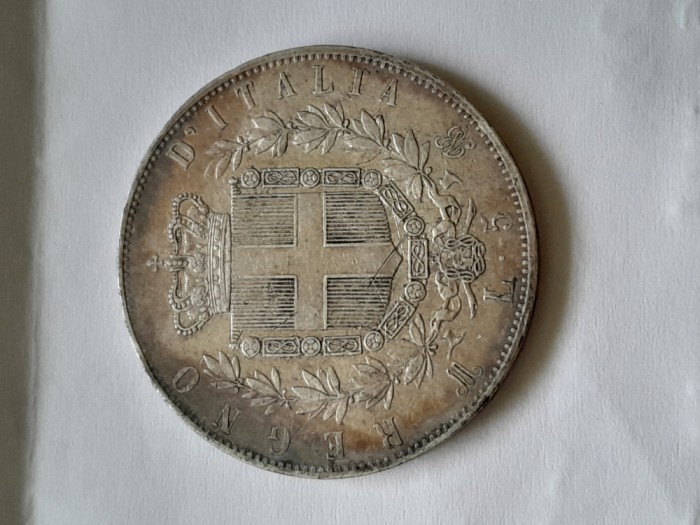 5 LIRE 1874 .ITALIA