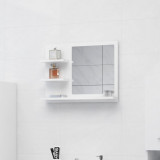 VidaXL Oglindă de baie, alb extralucios, 60 x 10,5 x 45 cm, PAL