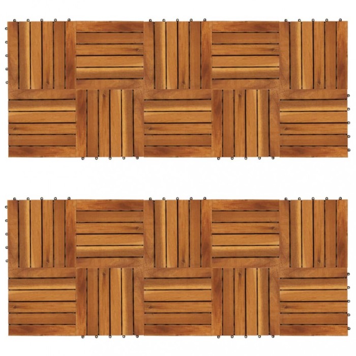 Set dale din lemn de salc&acirc;m cu model vertical 30 x 30 cm, 20 buc.