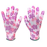 Manusi de gradina Verto florale poliester marimea 9, respirabile, pentru lucrari usoare si uz casnic