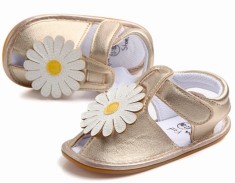 Sandalute fetite aurii cu floare alba (Marime Disponibila: 3-6 luni (Marimea 18 foto