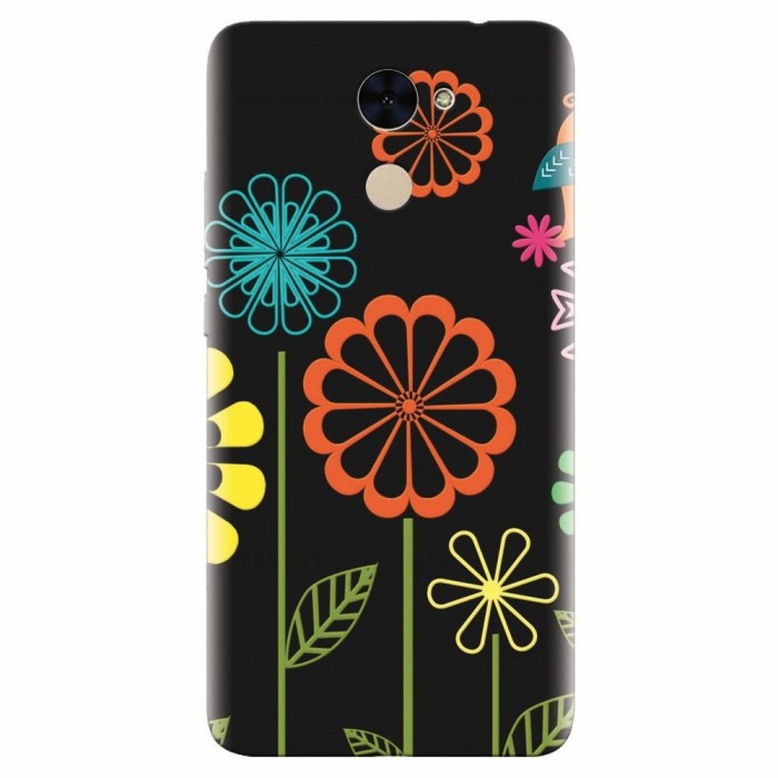 Husa silicon pentru Huawei Enjoy 7 Plus, Colorful Spring Birds Flowers Vectors