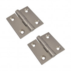 Balama din aluminiu, dreapta, pentru usa, saten, 40 x 40 mm, 2 buc / set