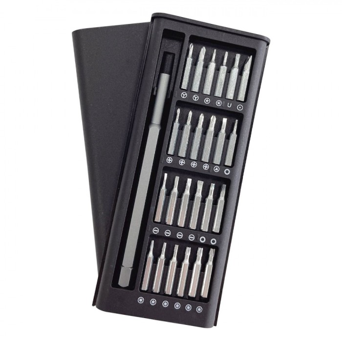Set șurubelniță 24 Capete, Negru, Cutie Glisantă