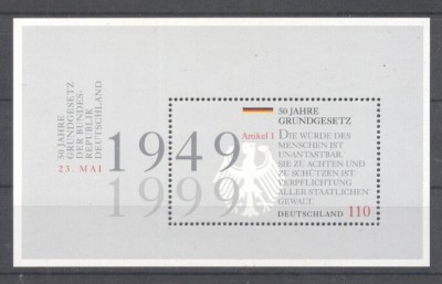 Germany Bundes 1999 Constitution perf. sheet Mi.B48 MNH DA.203 foto