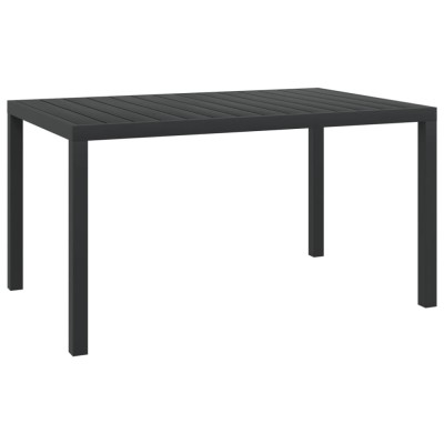 Gossi masa de gradina, negru, 150 x 90 x 74 cm, aluminiu si wpc foto