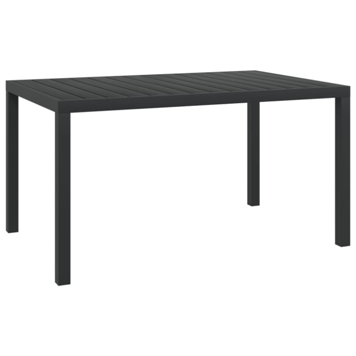 Gossi masa de gradina, negru, 150 x 90 x 74 cm, aluminiu si wpc