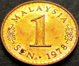 Moneda exotica 1 SEN - MALAEZIA, anul 1978 *cod 5318 = UNC, Asia