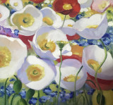 Galerie arta online tablou cu flori de camp, Pictura cu flori de mac, fara rama, Natura, Ulei, Abstract