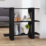 VidaXL Bibliotecă/Separator cameră, negru, 100x30x87 cm