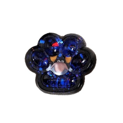 Jucarie antistres squishy, flippy, cu revenire lenta, model cat paw, 6.5 x 6 cm, din tpr, 4-6 ani, model 3 vietati marine, negru cu insertii foto
