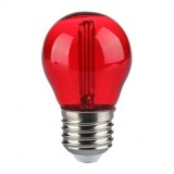 BEC LED G45 E27 2W CU FILAMENT LUMINA ROSIE, V-TAC