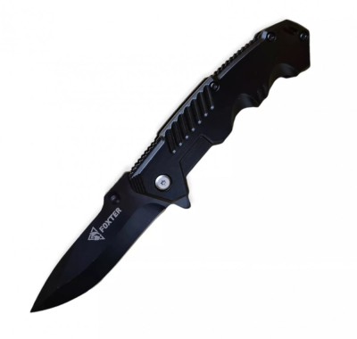 Cutit pliabil tactic Foxter, 20 cm, cu sistem Liner Lock, otel, negru foto