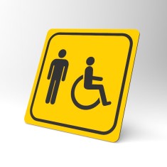 Placuta galbena pentru wc barbati cu handicap foto