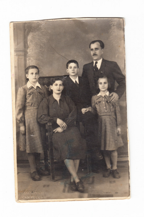 Foto tip CP familie, 1951, stampila Campulung