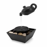 F&acirc;nt&acirc;nă Decorativă de Interior cu Efect Robinet Suspendat și Pietre, Negru