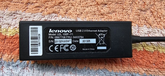 Adaptor Ethernet Lenovo USB 2.0 U2L 100P-Y1