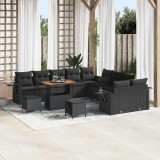 vidaXL Set de canapele pentru grădină 13 pcs Negru poliratan