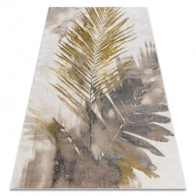 Covor BLISS Z216AZ137 crem / aur - Frunze de palmier, modern, structural, 80x150 cm foto