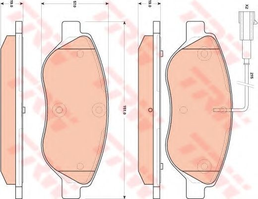 Set placute frana,frana disc LANCIA DELTA III (844) (2008 - 2014) TRW GDB1855