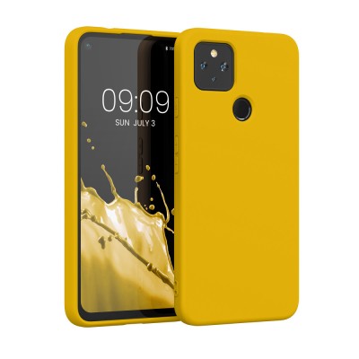 Husa Kwmobile pentru Google Pixel 4a 5G, Galben, Silicon, KWM0000125H016C foto