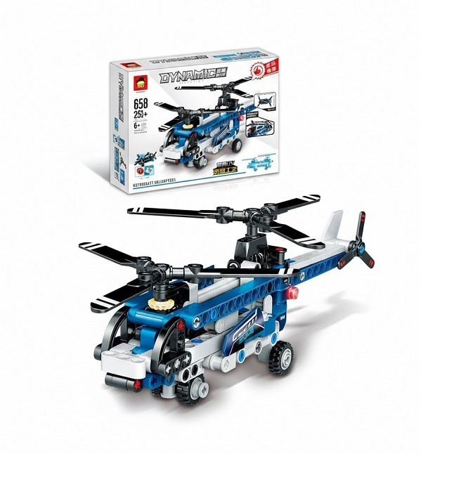 Cuburi constructii Elicopter, jucarie asamblare, 205 piese