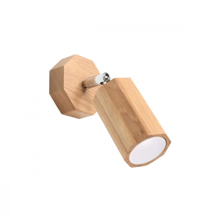 Lampă De Perete Zeke Din Lemn De Stejar, 1 Bec Geometric Scandinav De Interior.