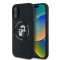 Husa MagSafe pentru Apple iPhone 16 Plus, Karl Lagerfeld, Silicone Ring Karl &amp; Choupette, Neagra