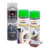 Kit Reparatie si Vopsire Jante Verde Fluorescent AVEX - Spray Vopsea, Lac, Chit, Smirghel, Manusi