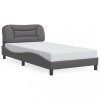 VidaXL Cadru de pat cu tăblie, gri, 100x200 cm, piele ecologică 3207984