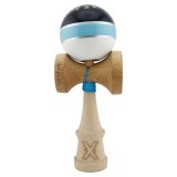 Jucarie de indemanare din lemn, Kendama X, Royal Spike Flippy, Super Sticky, 18 cm, Negru Albastru, Silver Alb