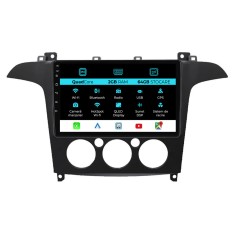 Navigatie Android Dedicata Ford S-Max (2006 - 2015), 9Inch, 2Gb Ram, 64Gb Stocare, Carplay, Clima manuala