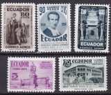 Ecuador 1954 aniversare Cardero MI 856-860 MNH, Nestampilat